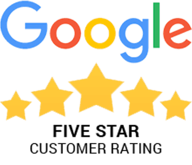 Google five-star customer rating graphic