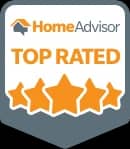HomeAdvisor Top Rated Badge with star ratings
